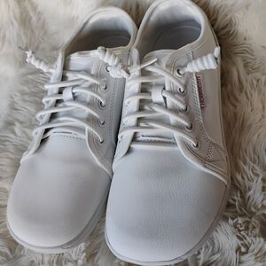 HOBIBEAR Women's White Lace-Up Casual Sneakers